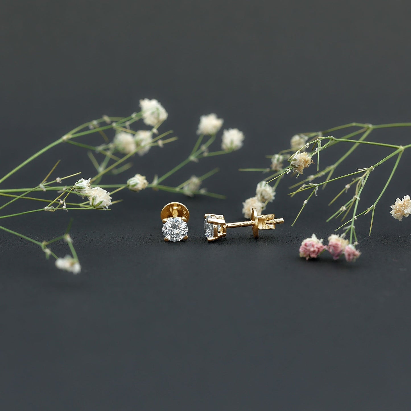 Brilliant Cut Lab Grown Diamond 1 Carat Stud Earrings