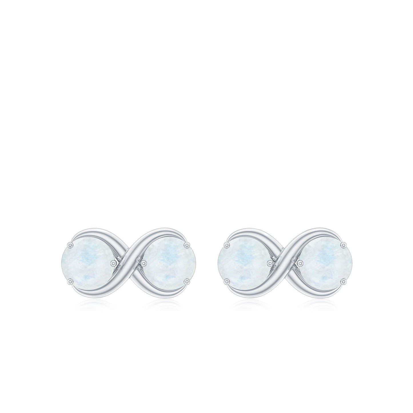 1.50 CT Simple Moonstone Two Stone Infinity Stud Earrings