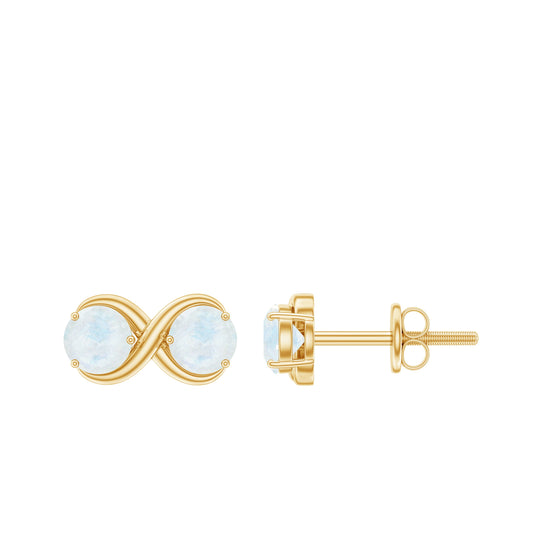 1.50 CT Simple Moonstone Two Stone Infinity Stud Earrings