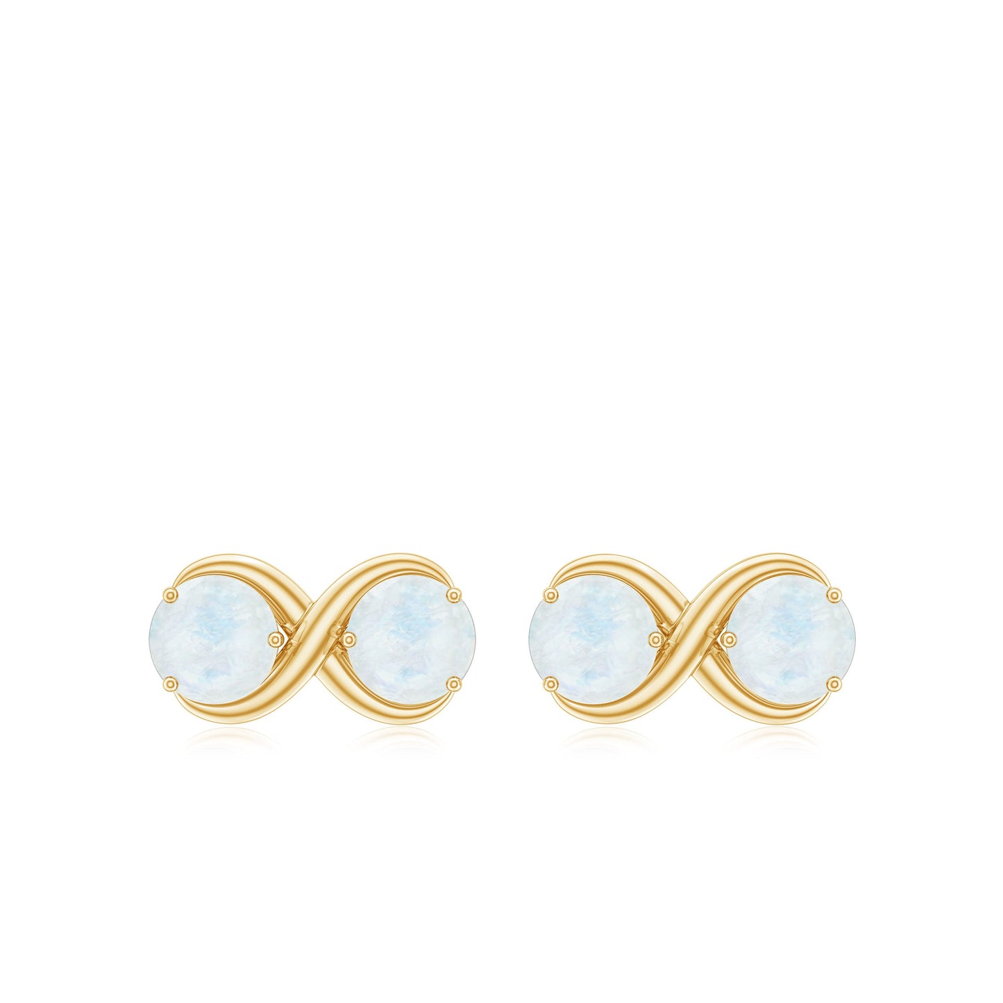 1.50 CT Simple Moonstone Two Stone Infinity Stud Earrings