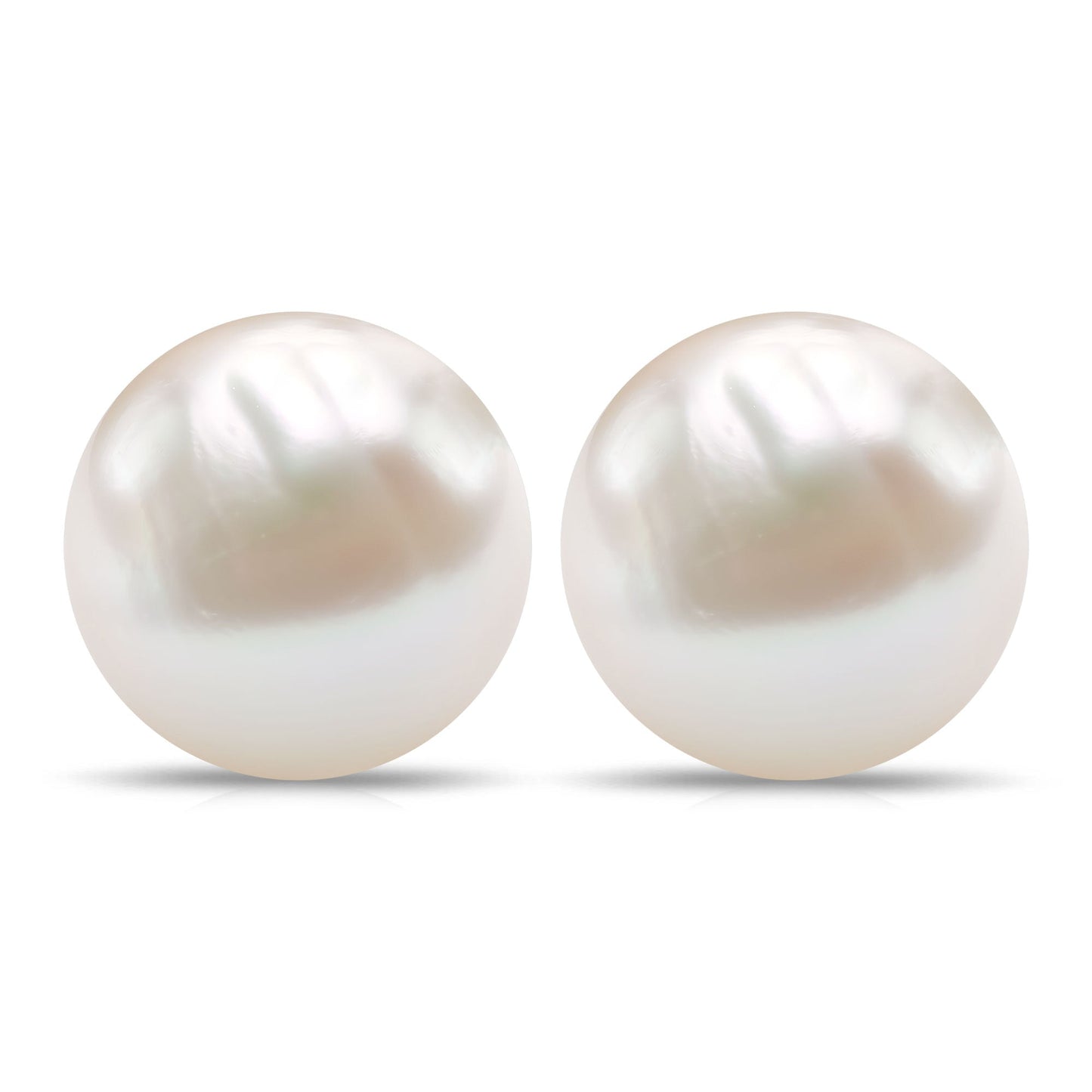 8MM Solitaire Pearl Stud Earrings with Screw Backs