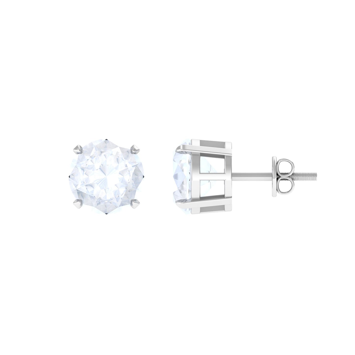 Claw Set Solitaire Moonstone Stud Earrings