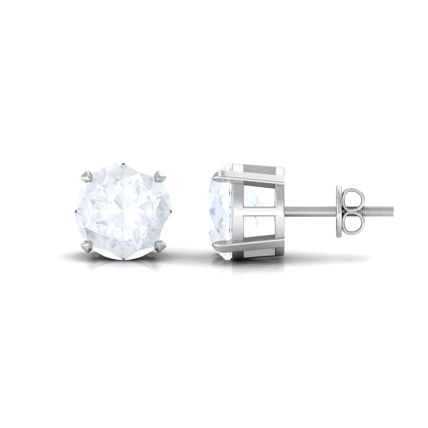 Claw Set Solitaire Moonstone Stud Earrings