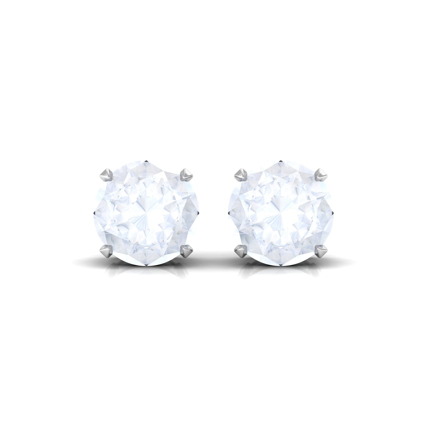 Claw Set Solitaire Moonstone Stud Earrings