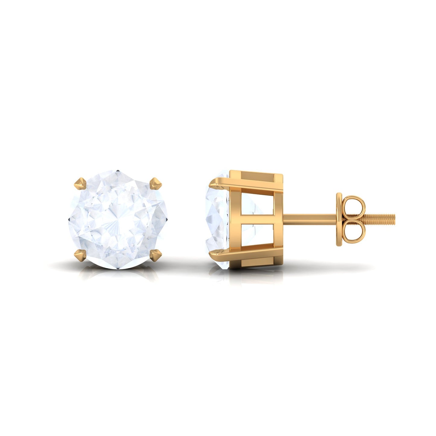 Claw Set Solitaire Moonstone Stud Earrings