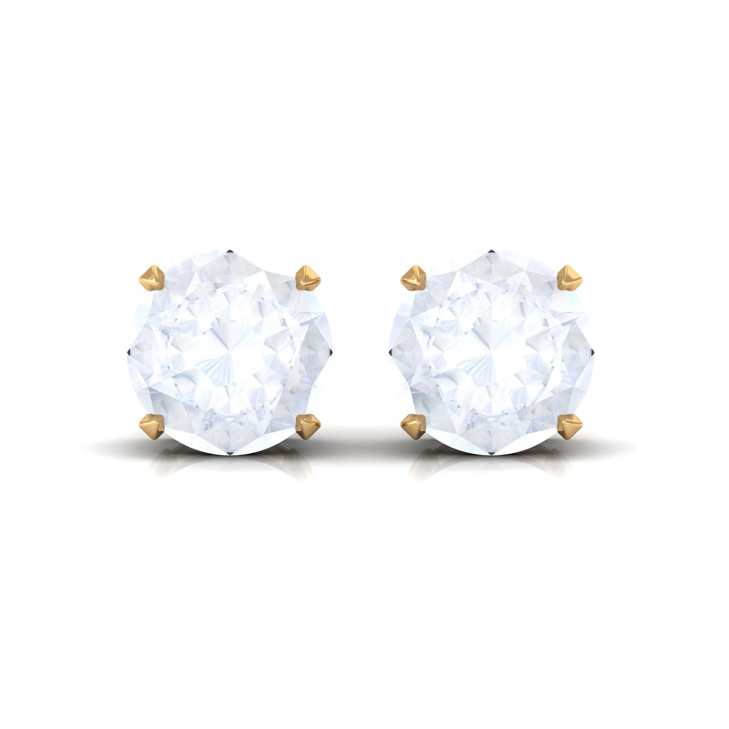 Claw Set Solitaire Moonstone Stud Earrings