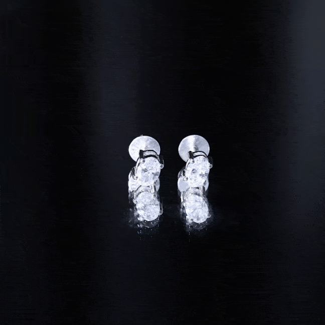4X6 MM Oval Shaped Lab Grown Diamond Solitaire Stud Earrings