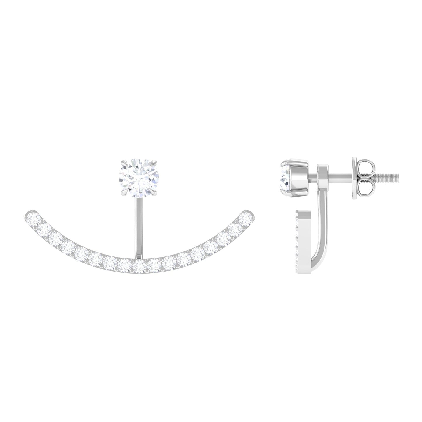 Natural Diamond Front and Back Earrings for Women