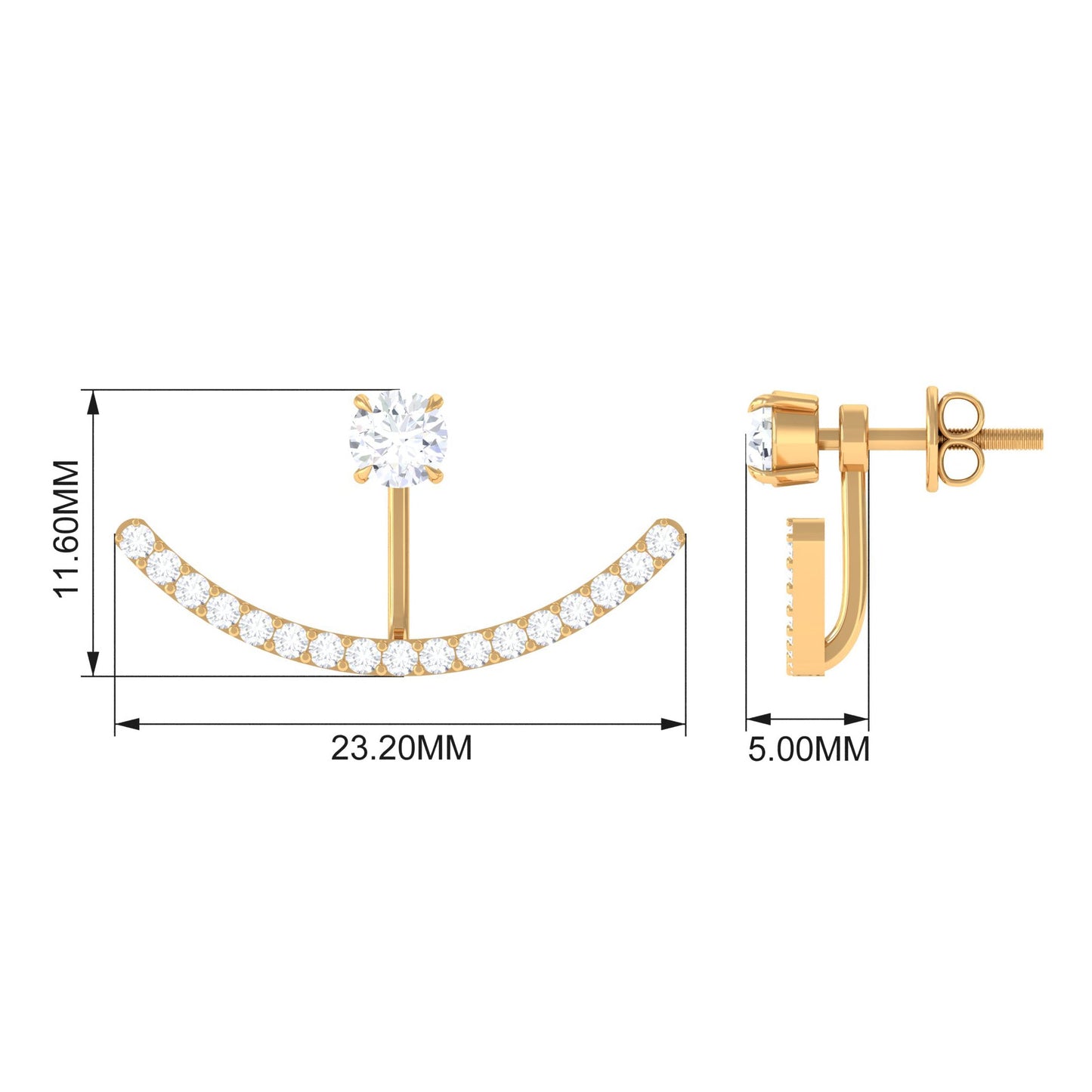 Natural Diamond Front and Back Earrings for Women