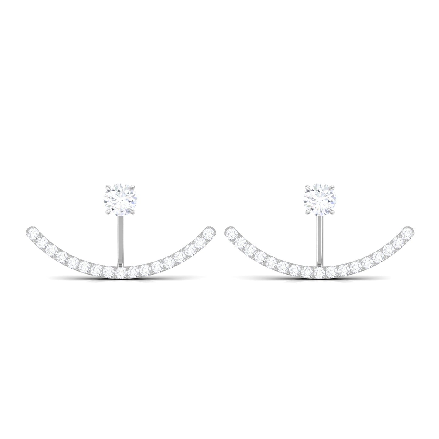 Natural Diamond Front and Back Earrings for Women