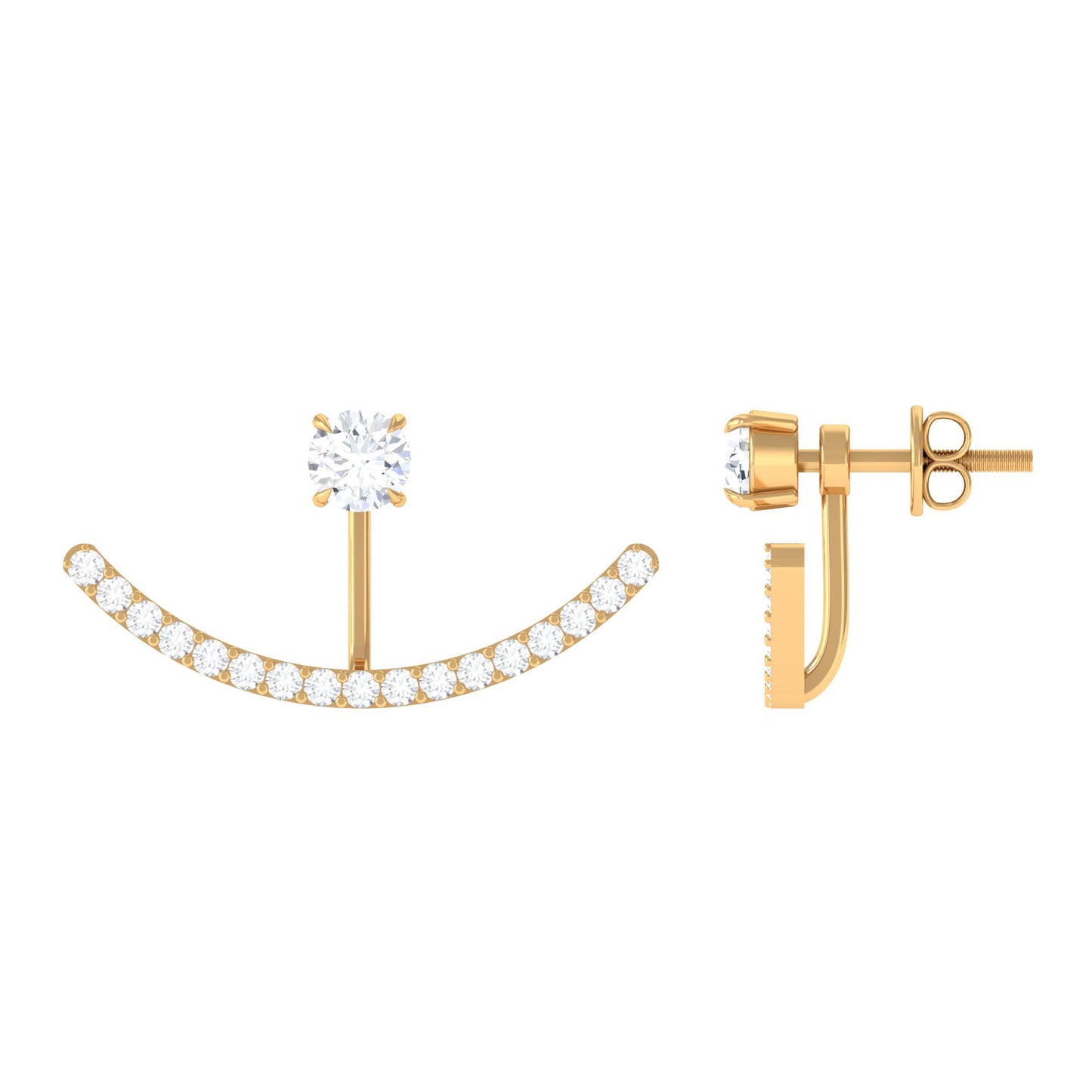 Natural Diamond Front and Back Earrings for Women