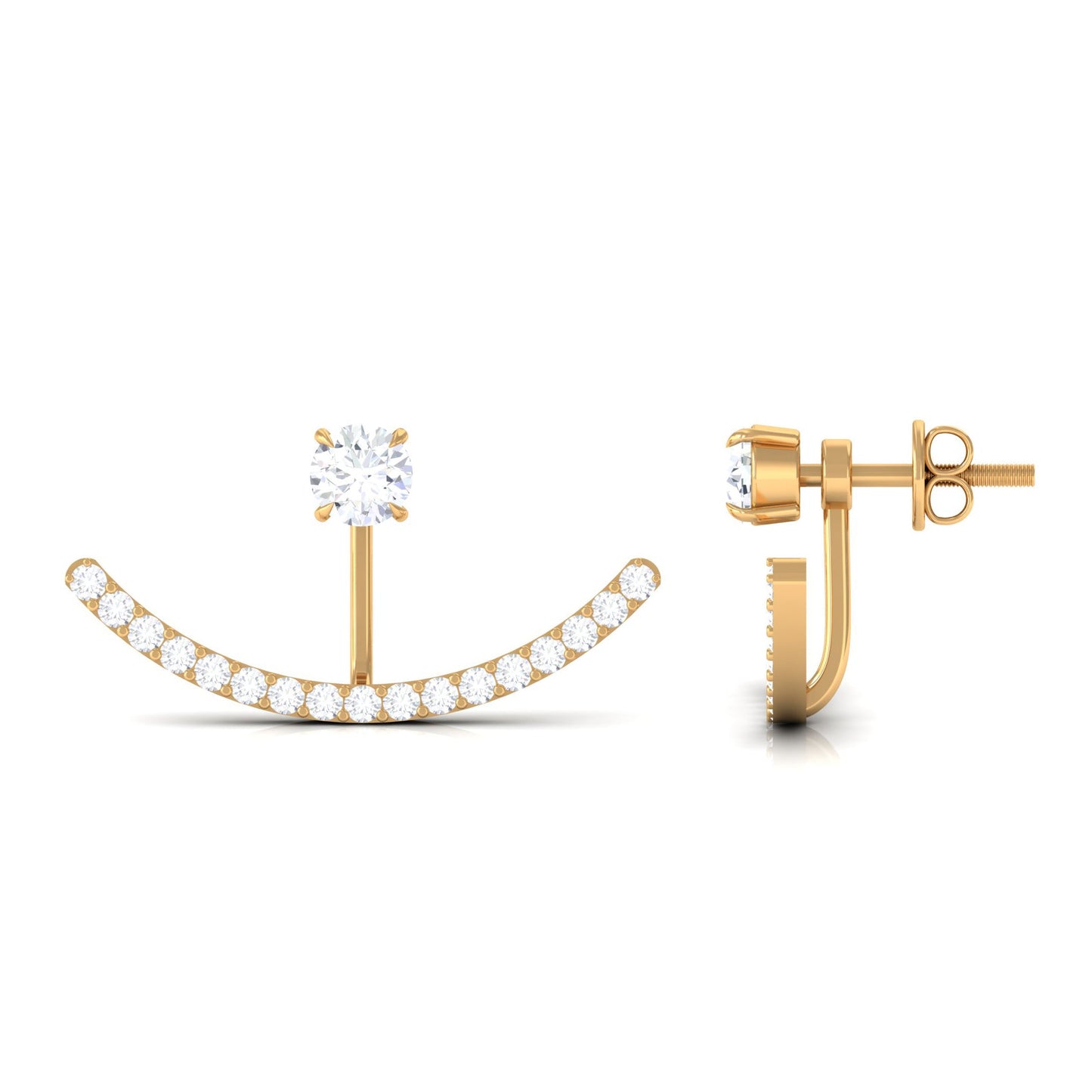 Natural Diamond Front and Back Earrings for Women