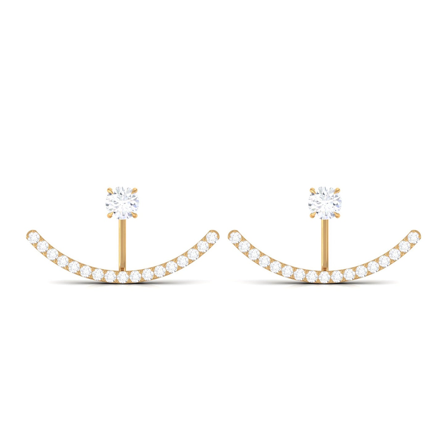 Natural Diamond Front and Back Earrings for Women