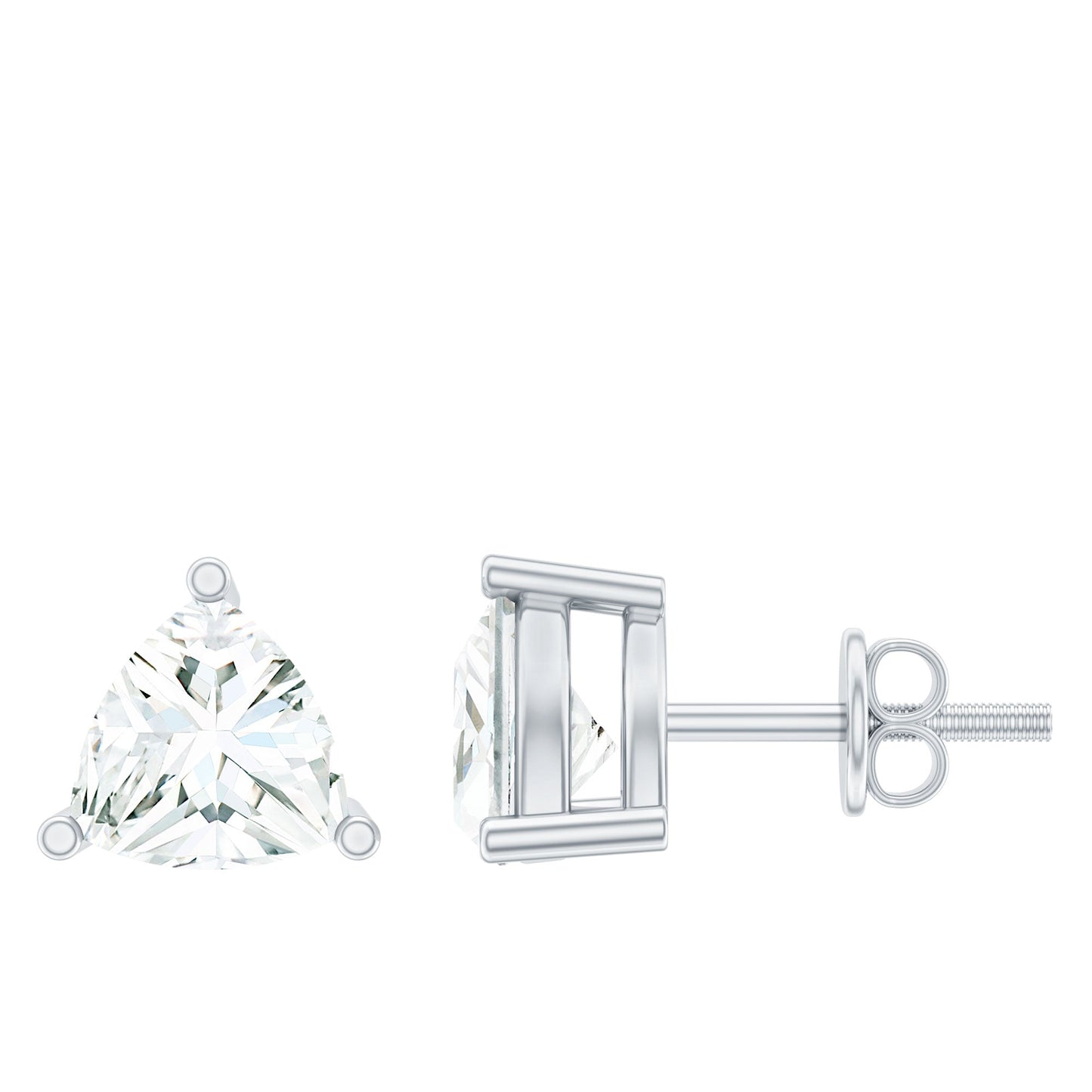 Trilliant Cut 5 MM Lab Grown Diamond Solitaire Stud Earrings