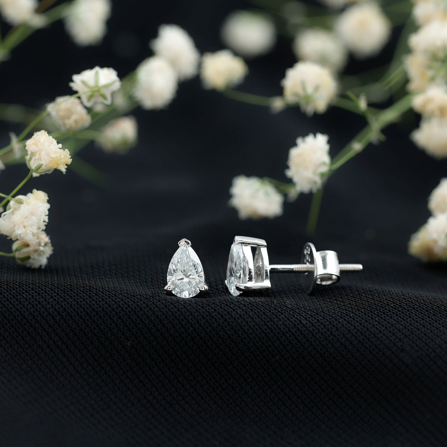 Certified 0.7 Carat Lab Grown Diamond Stud Earrings in Sterling Silver