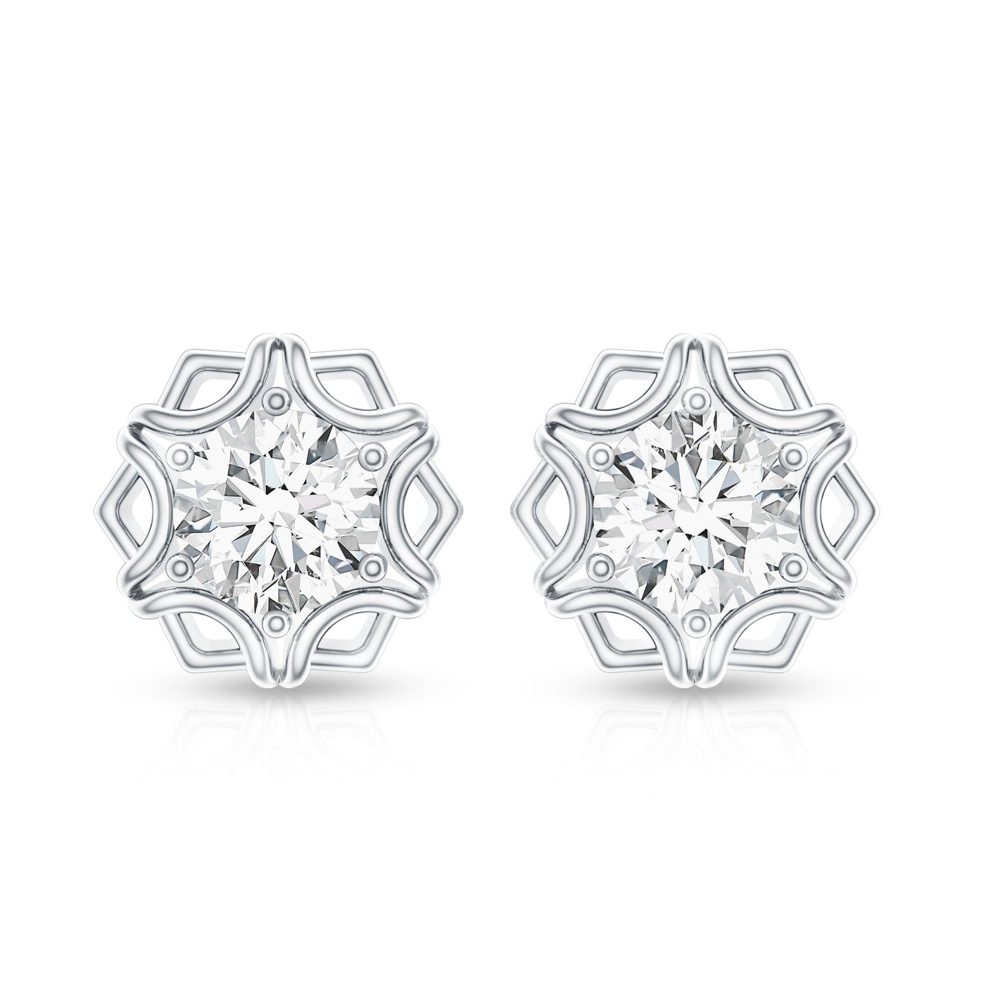 Lab Grown Diamond 1 Carat Stud Earrings With Screw Back