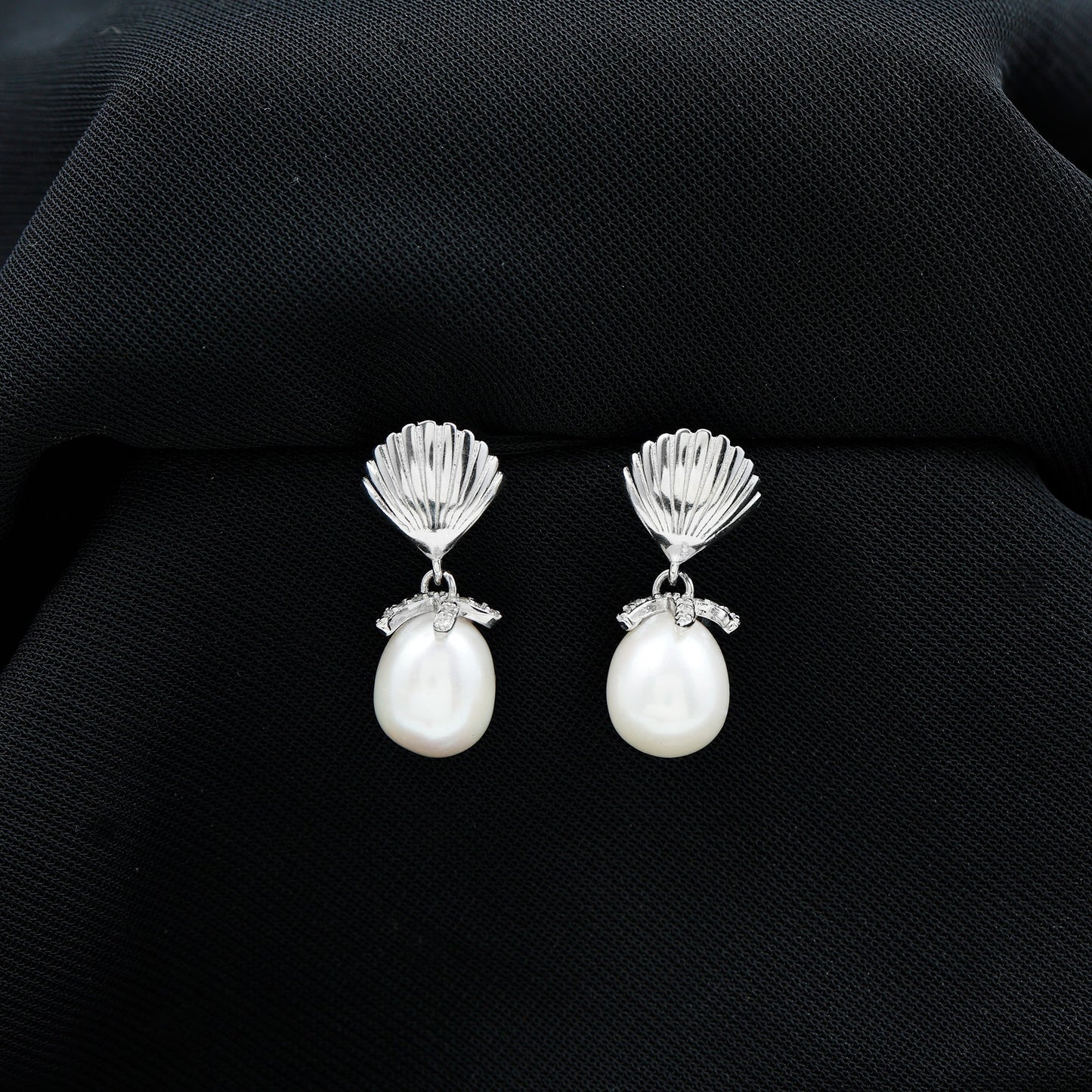 Sterling Silver 12 Carat Freshwater Pearl Drop Earrings with Certificate