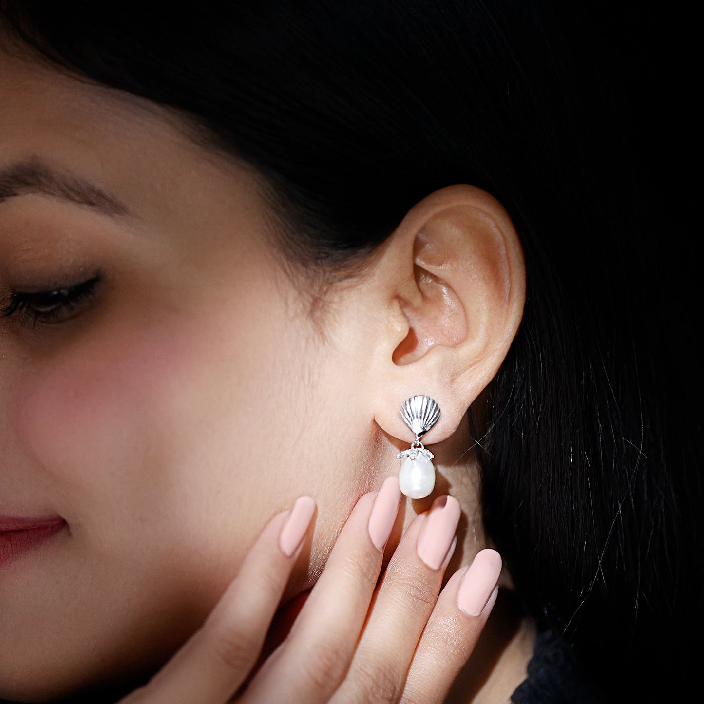 Sterling Silver 12 Carat Freshwater Pearl Drop Earrings with Certificate