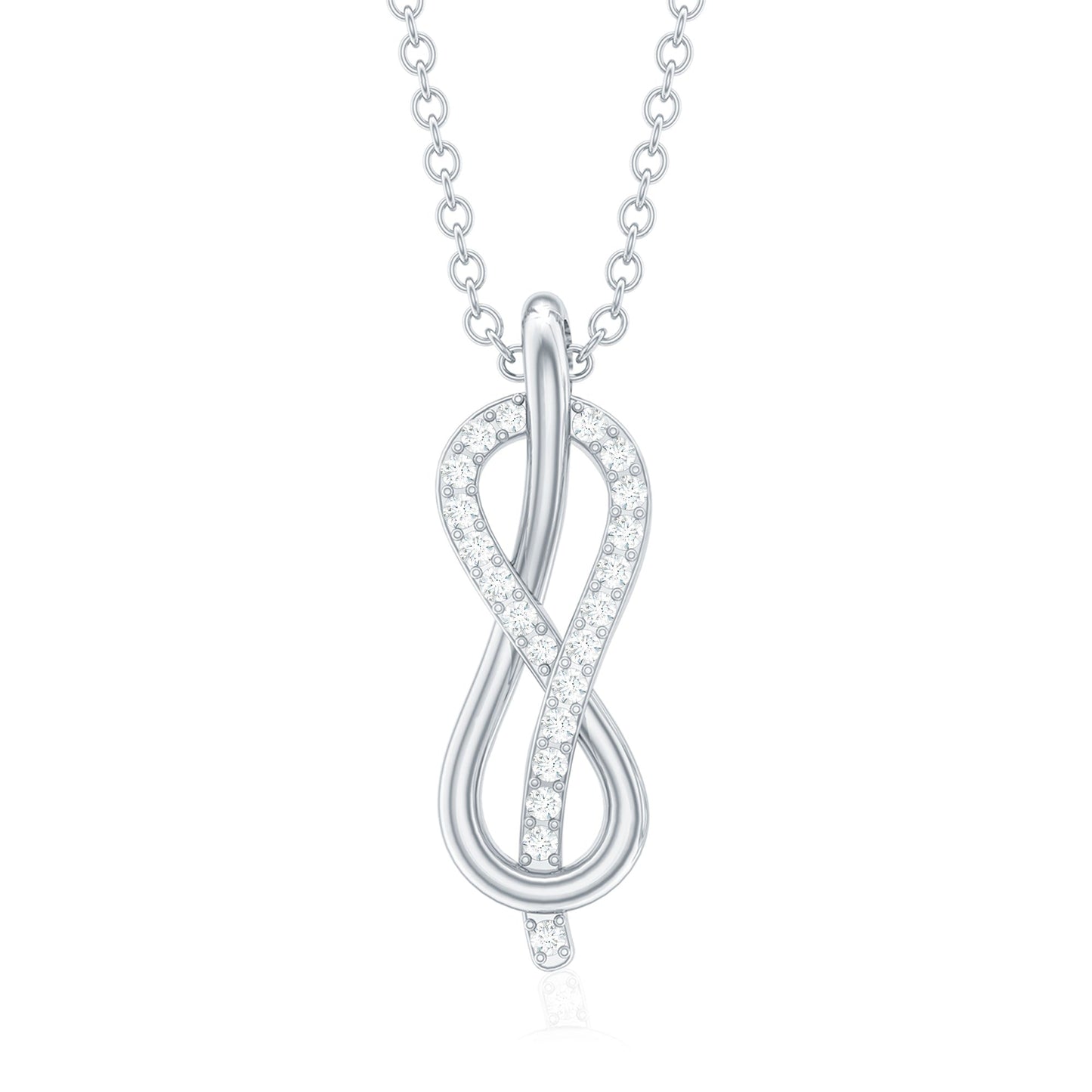 Natural Pave Set Diamond Infinity Necklace For Women