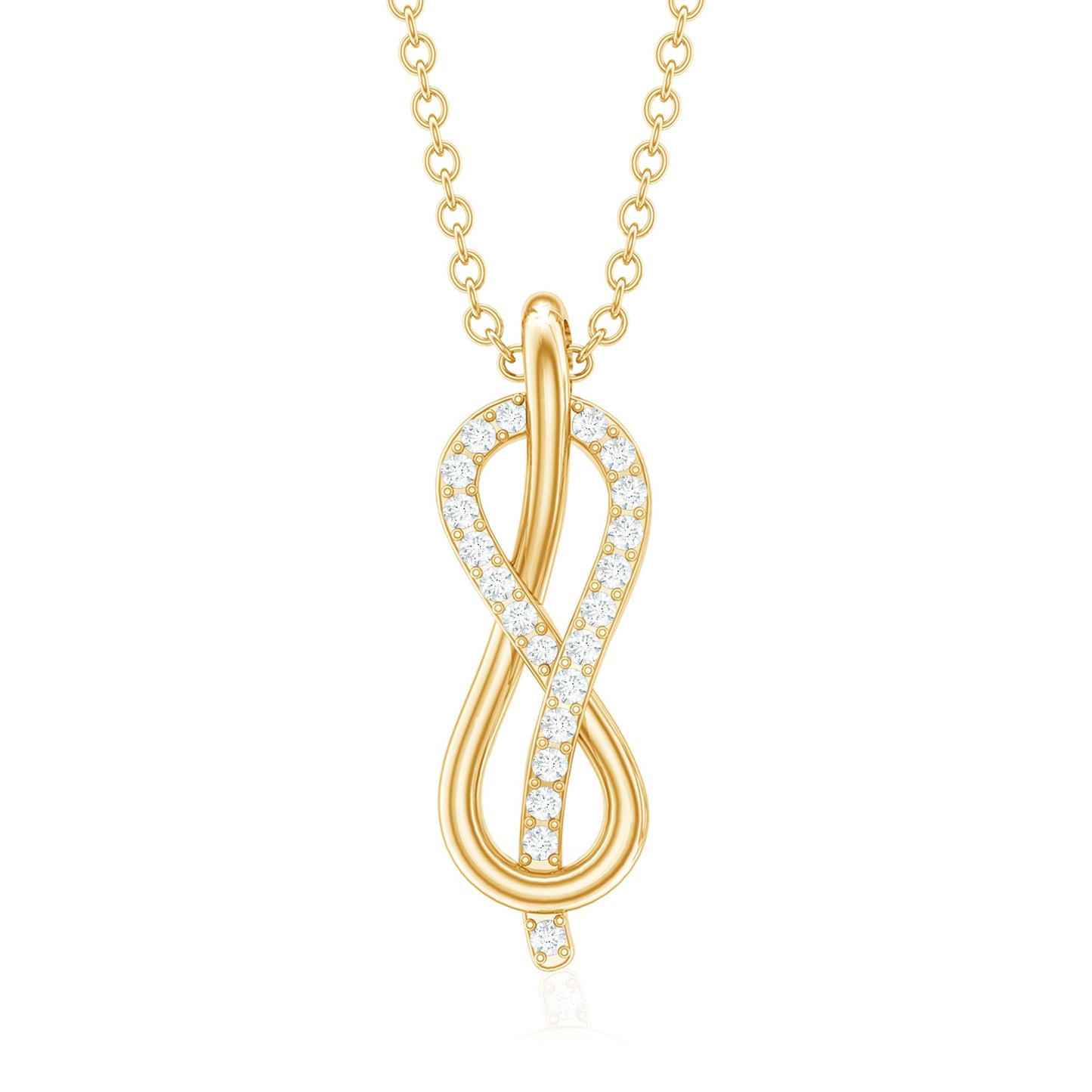 Natural Pave Set Diamond Infinity Necklace For Women