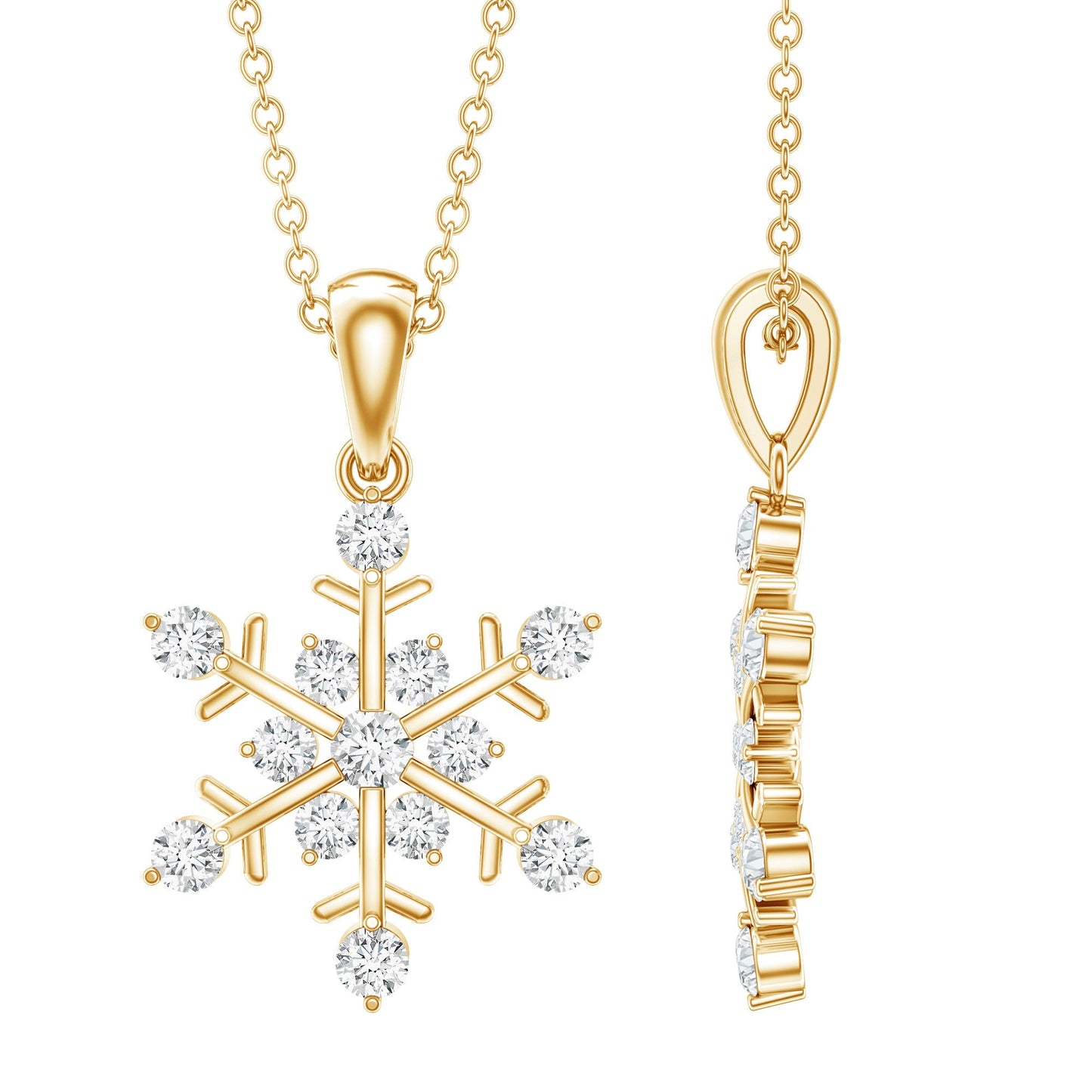 Certified Moissanite Scatter Snowflake Pendant