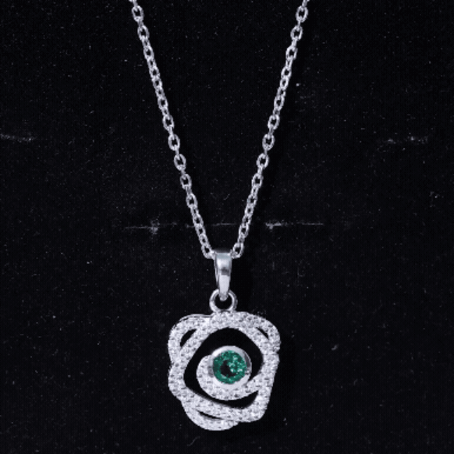 Certified Lab Grown Emerald Designer Necklace