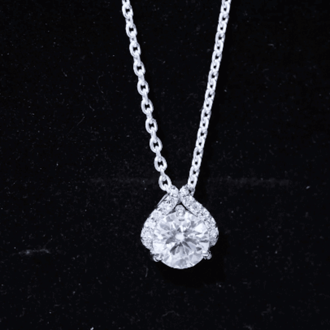 Certified 8 MM Round Lab Grown Diamond Bridal Necklace