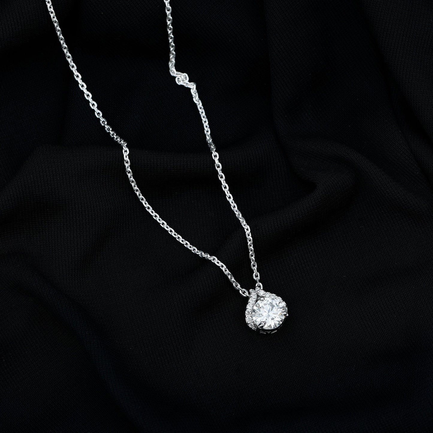 Certified 8 MM Round Lab Grown Diamond Bridal Necklace