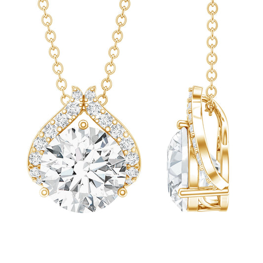 Certified 8 MM Round Lab Grown Diamond Bridal Necklace