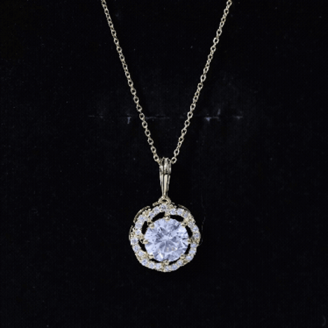 Certified 8 MM Lab Grown Diamond Halo Necklace