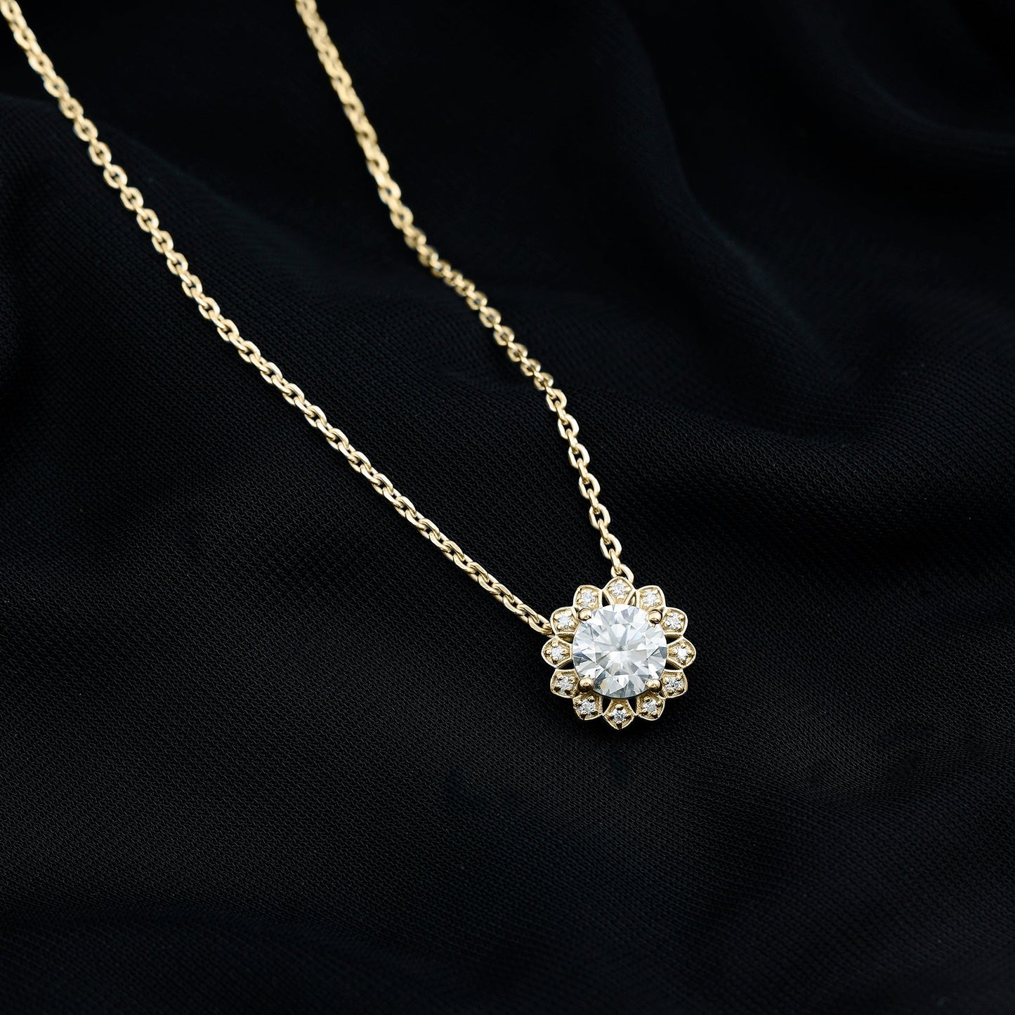 Certified 8 MM Lab Grown Diamond Cocktail Necklace For Women