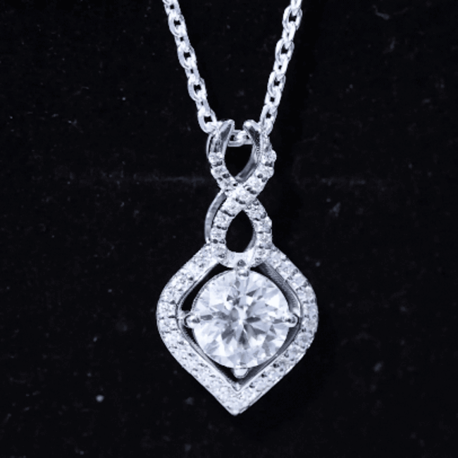 8 MM Round Lab Grown Diamond Infinity Loop Necklace