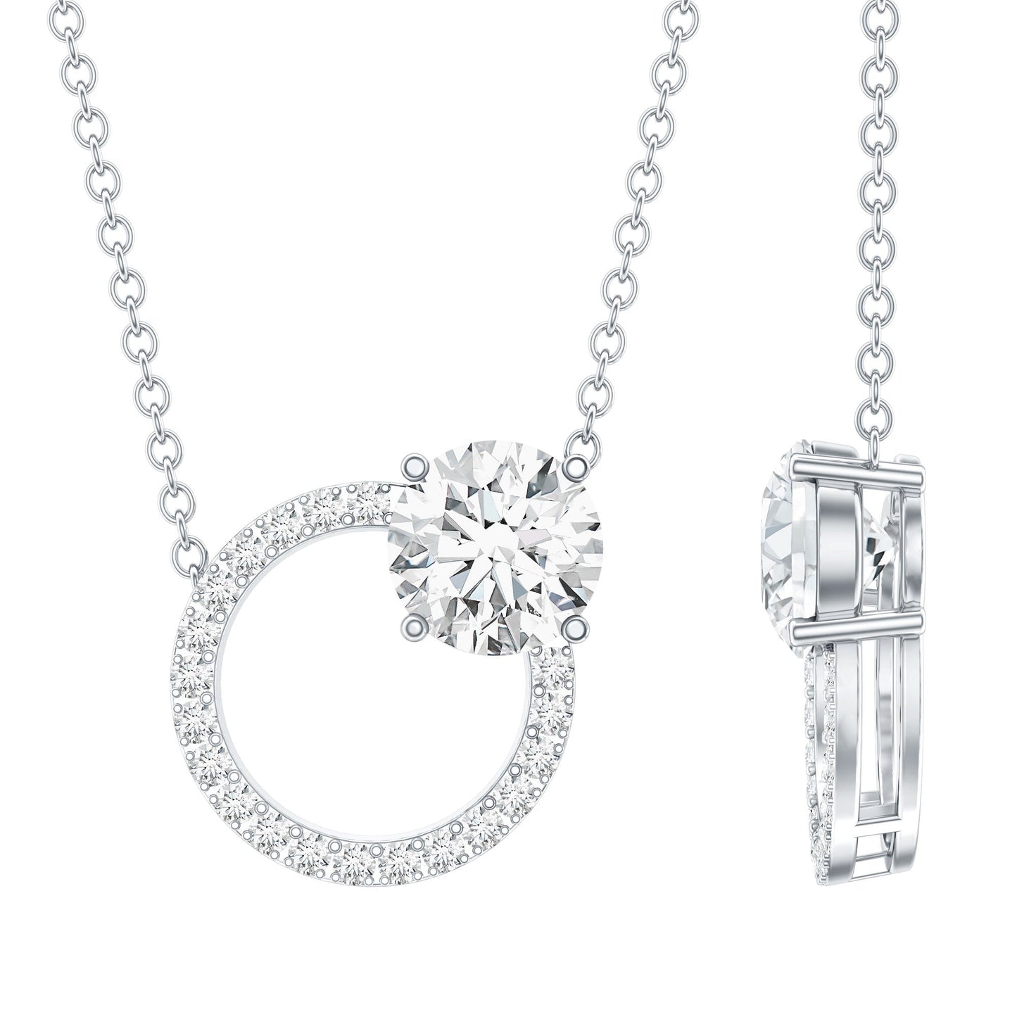 Certified Lab 6 MM Diamond Circle Of Life Necklace