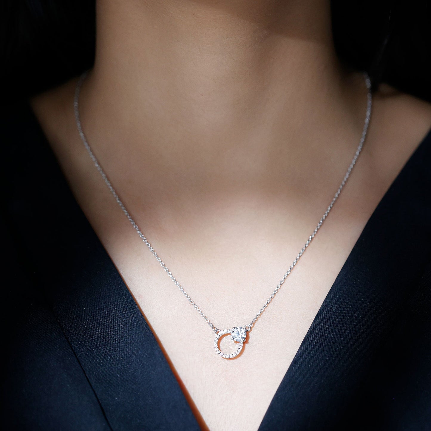 Certified Lab 6 MM Diamond Circle Of Life Necklace