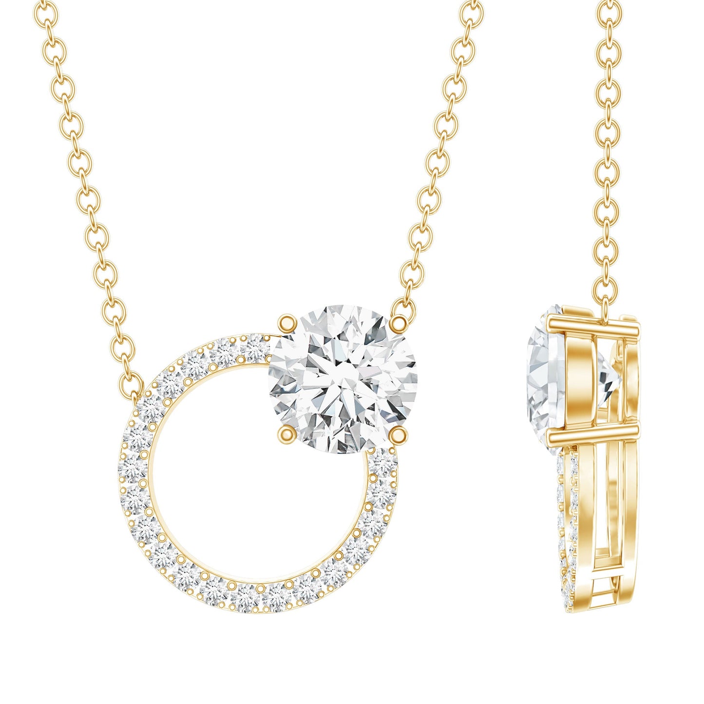 Certified Lab 6 MM Diamond Circle Of Life Necklace