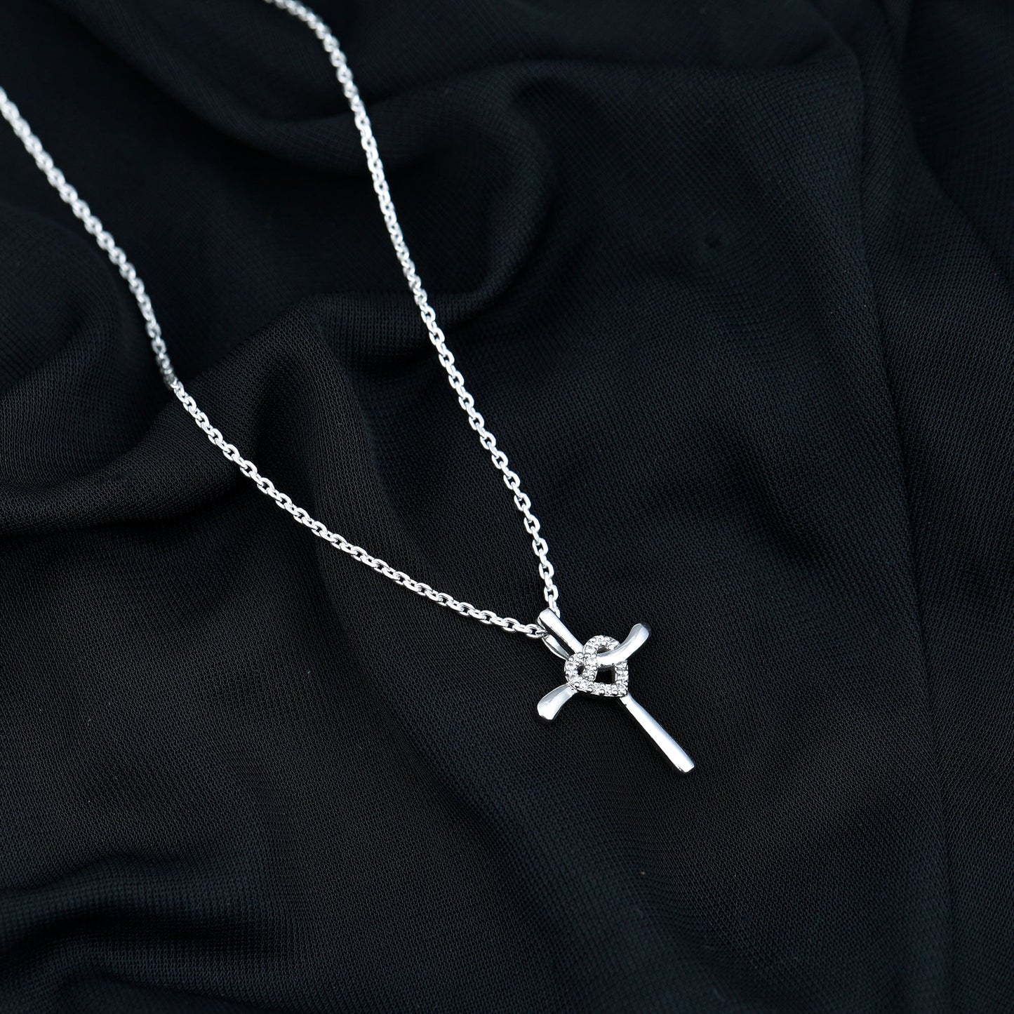 Certified Lab Grown Diamond Catholic Cross Heart Necklace