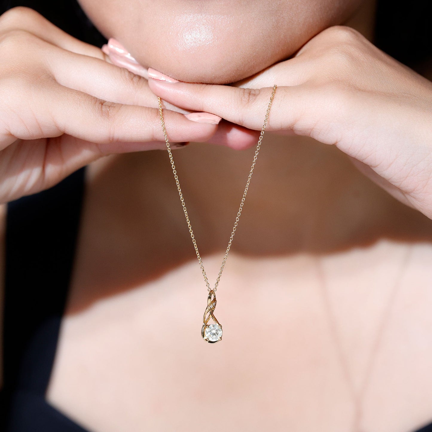Certified Lab 6 MM Round Diamond Infinity Pendant Necklace