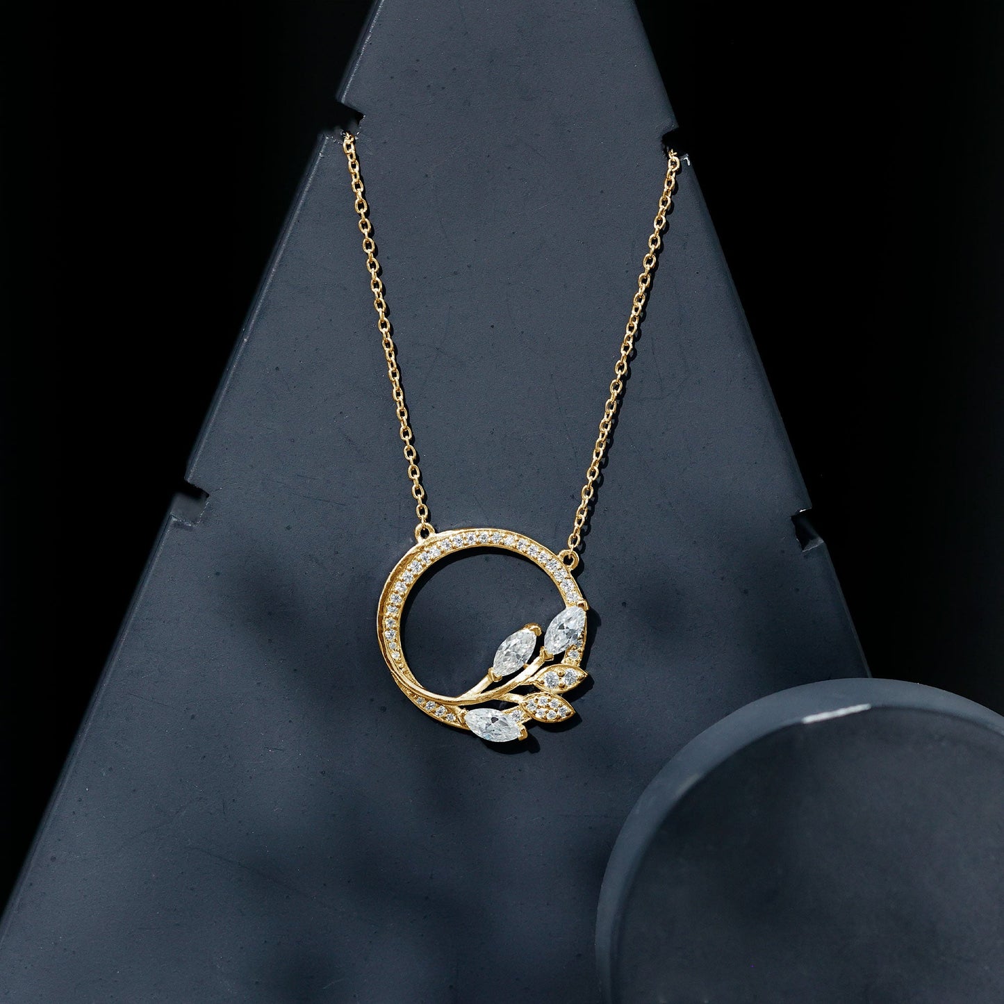 1 CT Marquise and Round Cut Moissanite Leaf Eternity Necklace