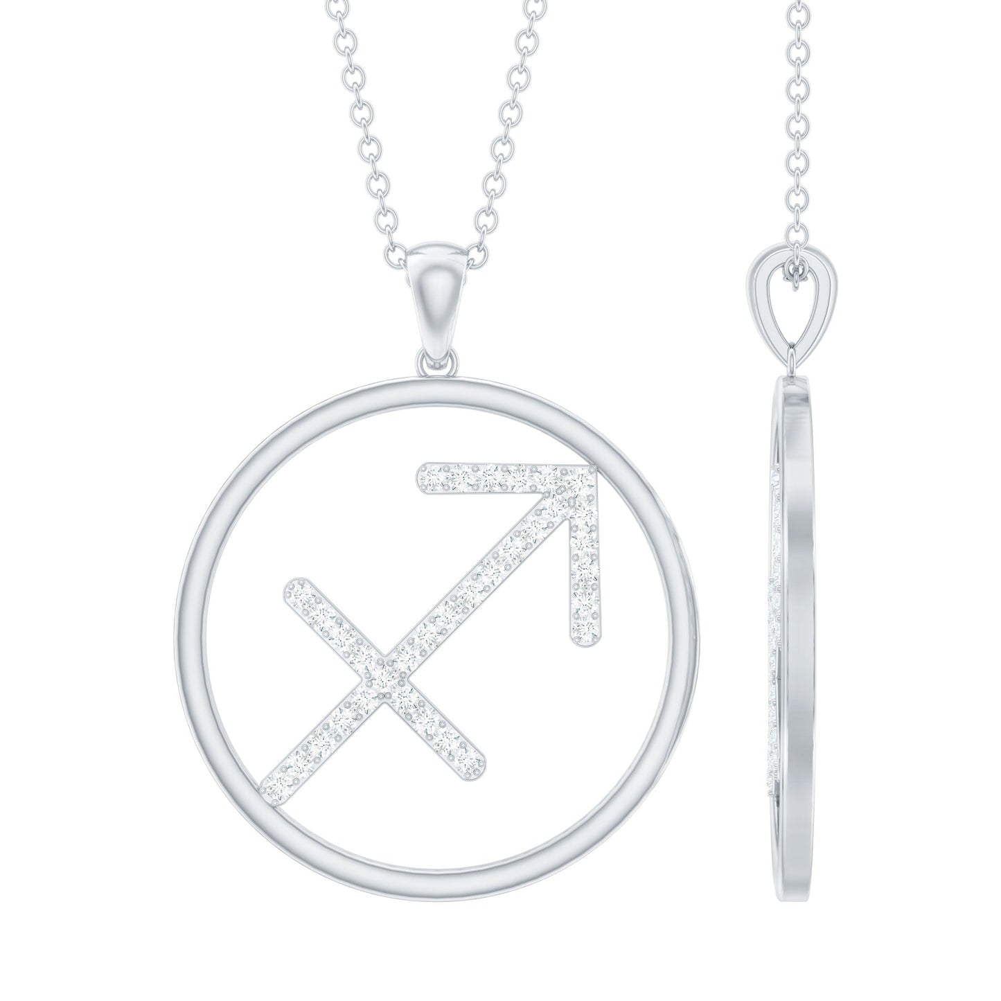 Certified Moissanite Sagittarius Zodiac Sign Necklace