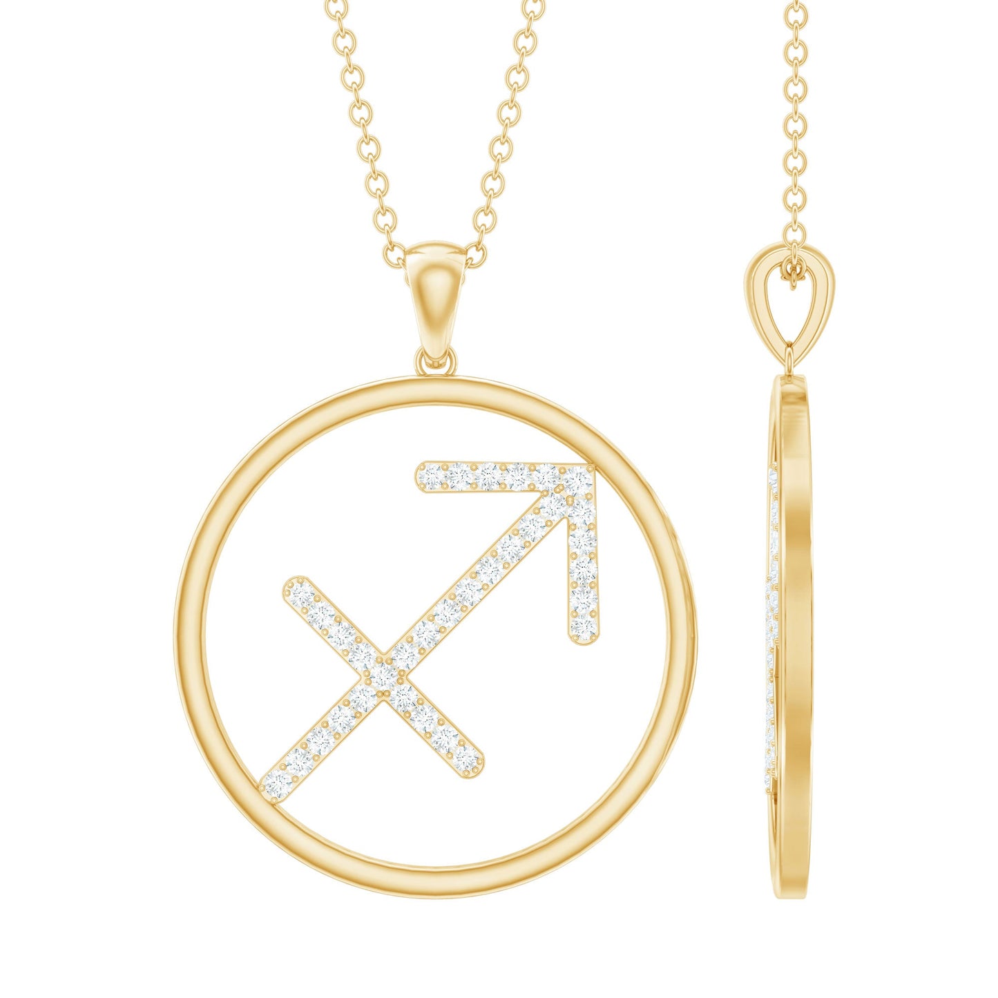 Certified Moissanite Sagittarius Zodiac Sign Necklace