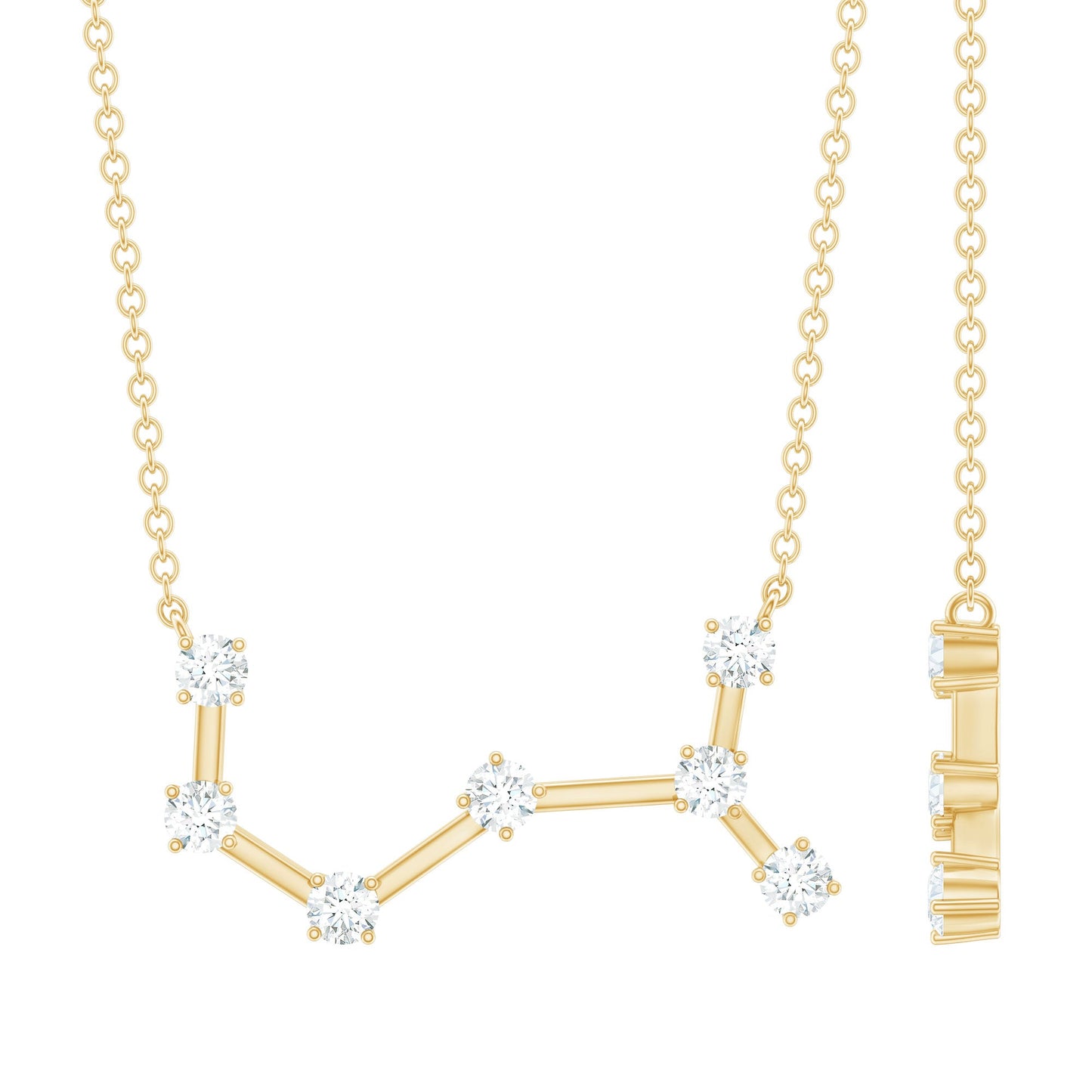 Certified Moissanite Constellation Scorpio Zodiac Necklace