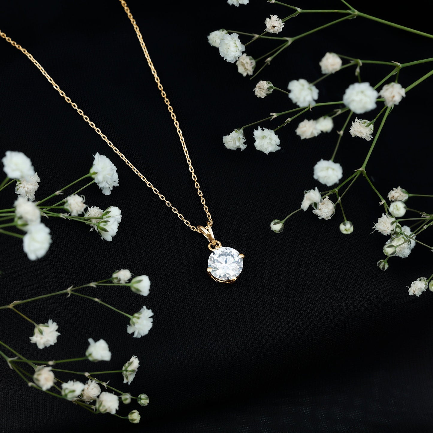 2 Carat Round Cubic Zirconia Solitaire Pendant Necklace