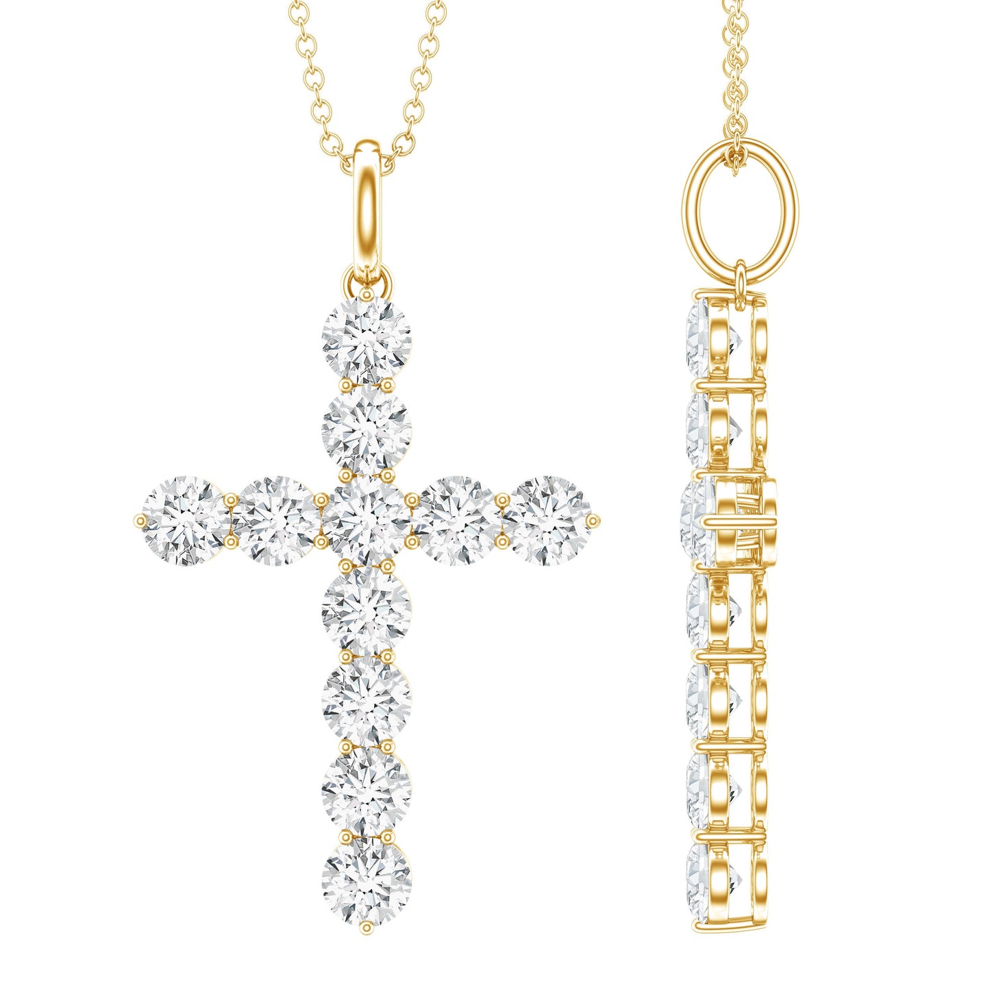 Certified Zircon Simple Cross Pendant Necklace