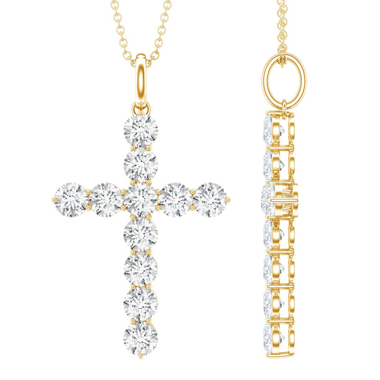 Certified Zircon Simple Cross Pendant Necklace