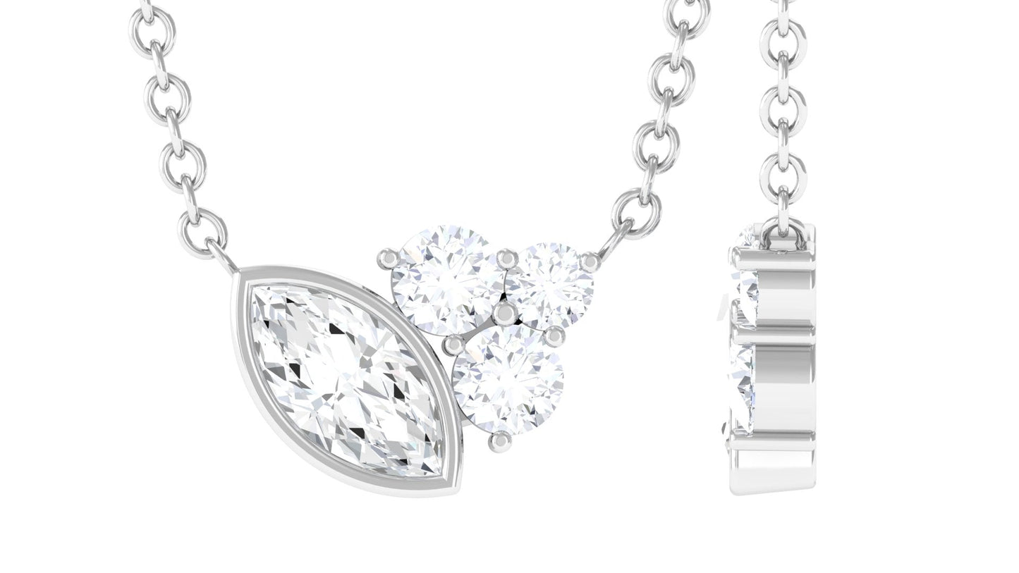 Certified Cubic Zirconia Minimalist Cluster Necklace