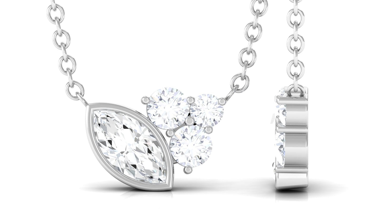 Certified Cubic Zirconia Minimalist Cluster Necklace