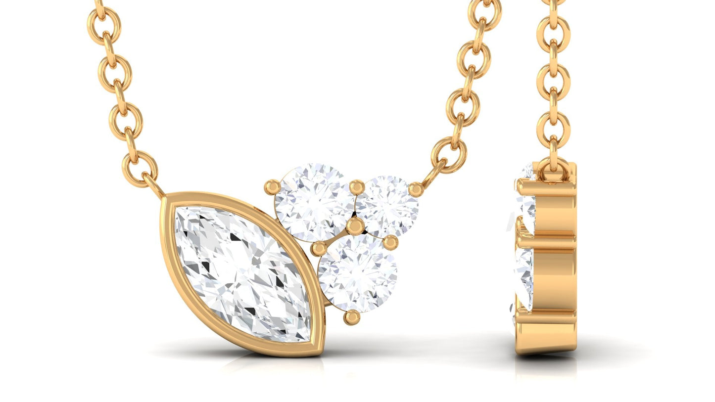 Certified Cubic Zirconia Minimalist Cluster Necklace