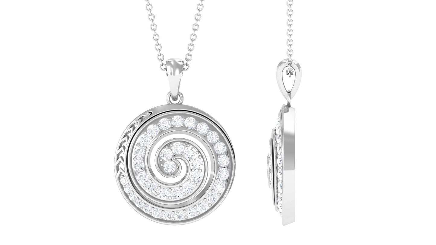 1.25 CT Round Cut Moissanite Swirl Pendant in Gold