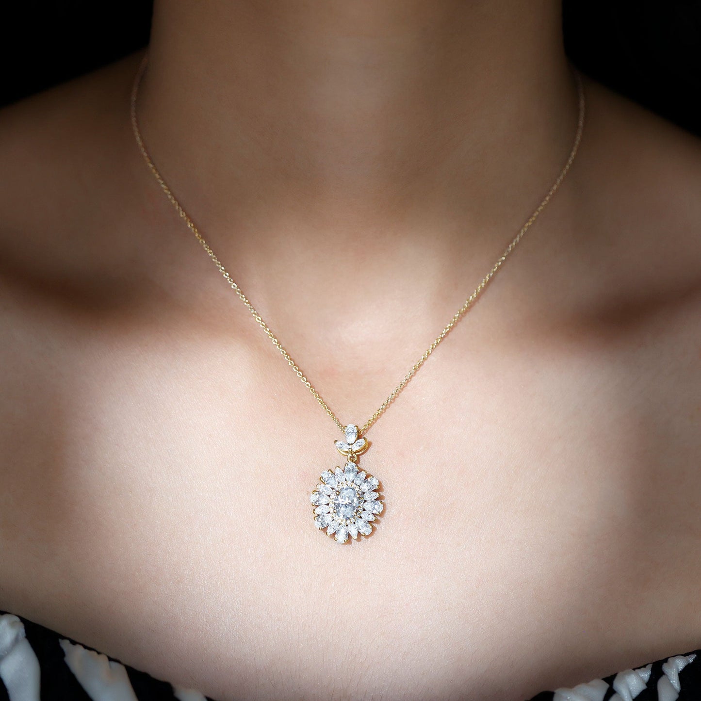 Certified Oval Moissanite Bridal Pendant Necklace