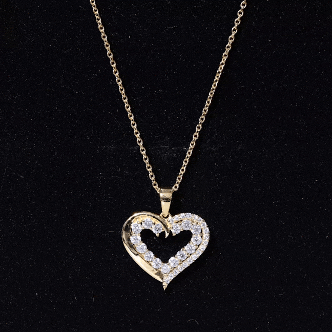 1 Carat Certified Moissanite Open Heart Pendant